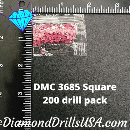 DMC 3685 SQUARE 5D Diamond Painting Drills Beads DMC 3685 