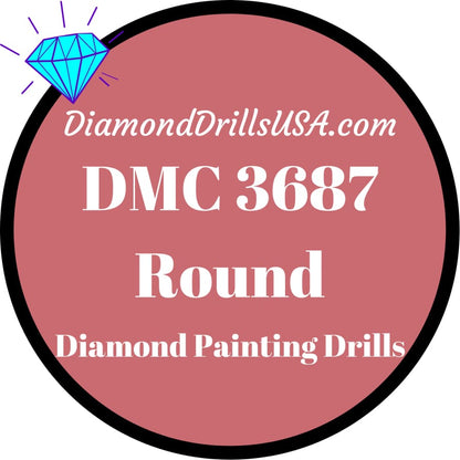 DMC 3687 ROUND 5D Diamond Painting Drills Beads DMC 3687 