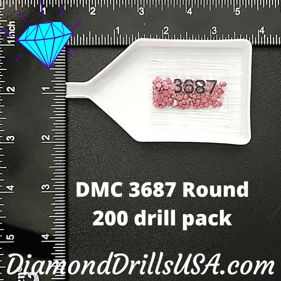 DMC 3687 ROUND 5D Diamond Painting Drills Beads DMC 3687 