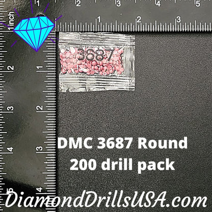DMC 3687 ROUND 5D Diamond Painting Drills Beads DMC 3687 