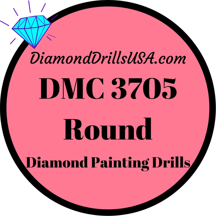 DMC 3705 ROUND 5D Diamond Painting Drill Beads DMC 3705 Dark