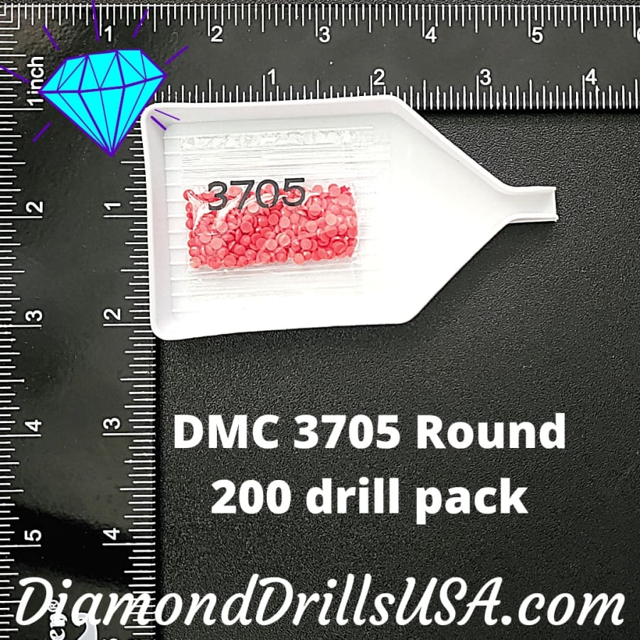 DMC 3705 ROUND 5D Diamond Painting Drill Beads DMC 3705 Dark