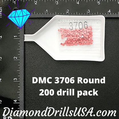 DMC 3706 ROUND 5D Diamond Painting Drills Beads DMC 3706 