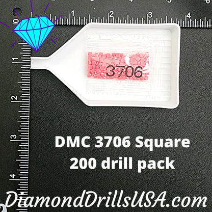DMC 3706 SQUARE 5D Diamond Painting Drills Beads DMC 3706 