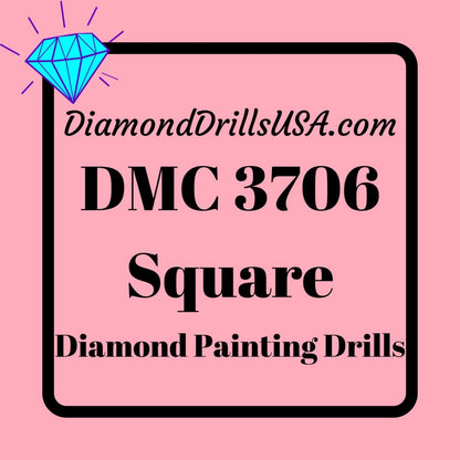 DMC 3706 SQUARE 5D Diamond Painting Drills Beads DMC 3706 