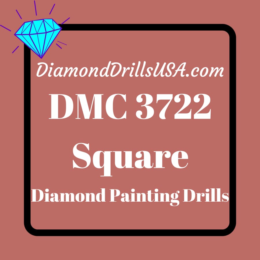 DMC 3722 SQUARE 5D Diamond Painting Drills Beads DMC 3722 