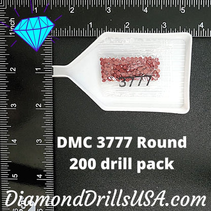 DMC 3777 ROUND 5D Diamond Painting Drills Beads DMC 3777 