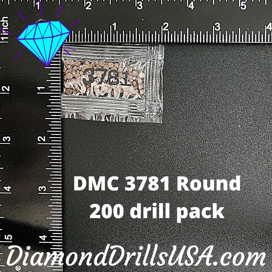 DMC 3781 ROUND 5D Diamond Painting Drills Beads DMC 3781 