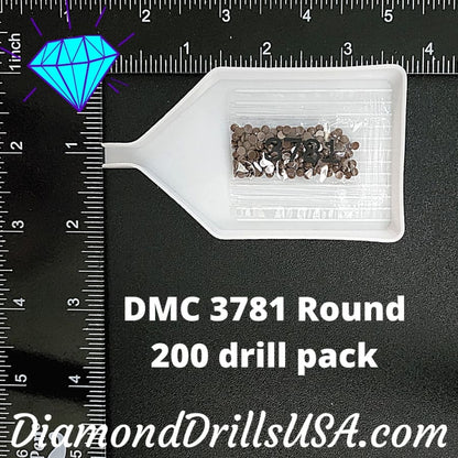 DMC 3781 ROUND 5D Diamond Painting Drills Beads DMC 3781 