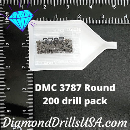 DMC 3787 ROUND 5D Diamond Painting Drills Beads DMC 3787 
