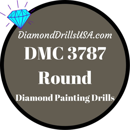 DMC 3787 ROUND 5D Diamond Painting Drills Beads DMC 3787 
