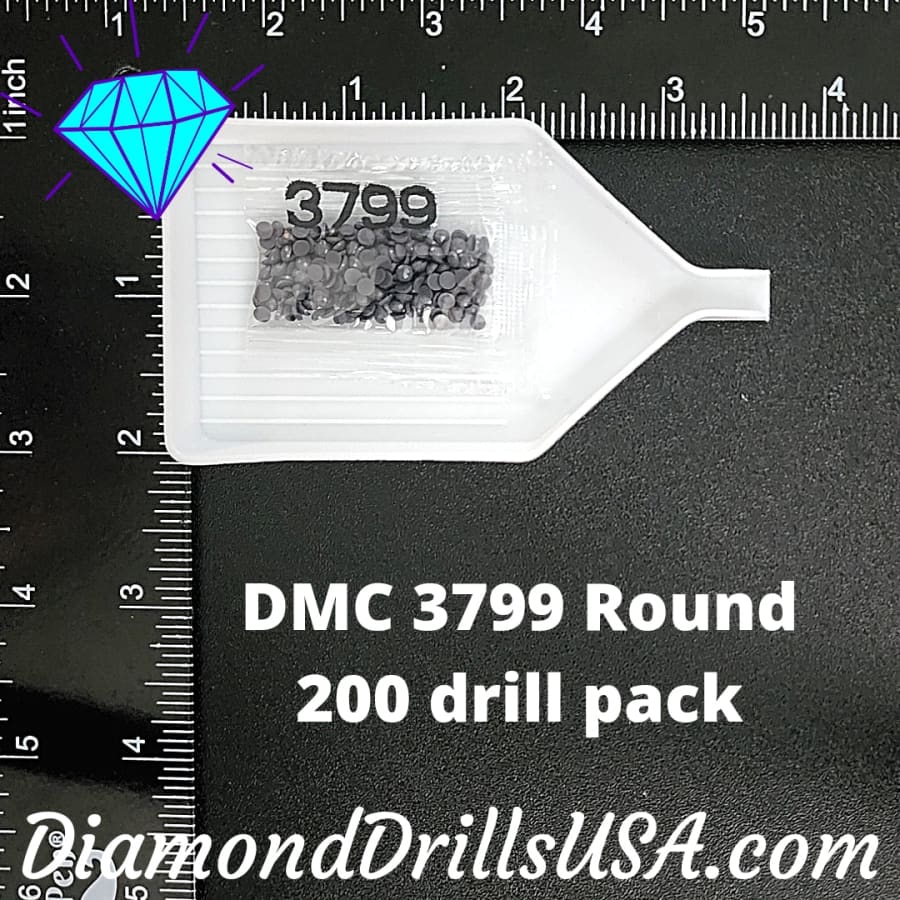 DMC 3799 ROUND 5D Diamond Painting Drills Beads DMC 3799 