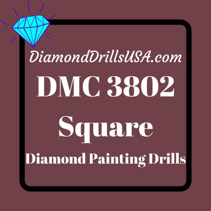DMC 3802 SQUARE 5D Diamond Painting Drills Beads DMC 3802 