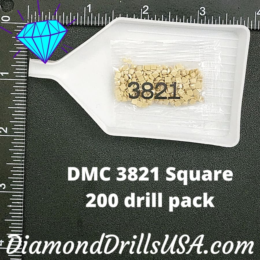 DMC 3821 SQUARE 5D Diamond Painting Drills Beads DMC 3821 