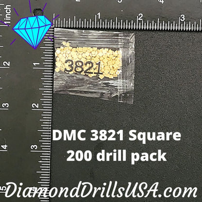 DMC 3821 SQUARE 5D Diamond Painting Drills Beads DMC 3821 