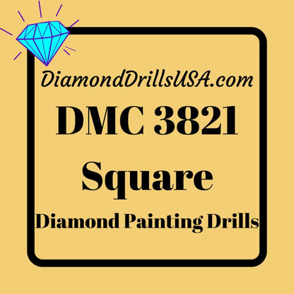 DMC 3821 SQUARE 5D Diamond Painting Drills Beads DMC 3821 