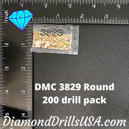 DMC 3829 ROUND 5D Diamond Painting Drills Beads DMC 3829 