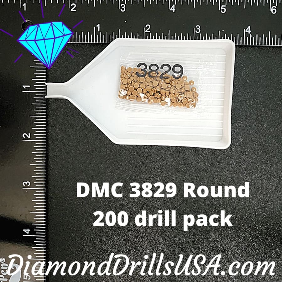 DMC 3829 ROUND 5D Diamond Painting Drills Beads DMC 3829 