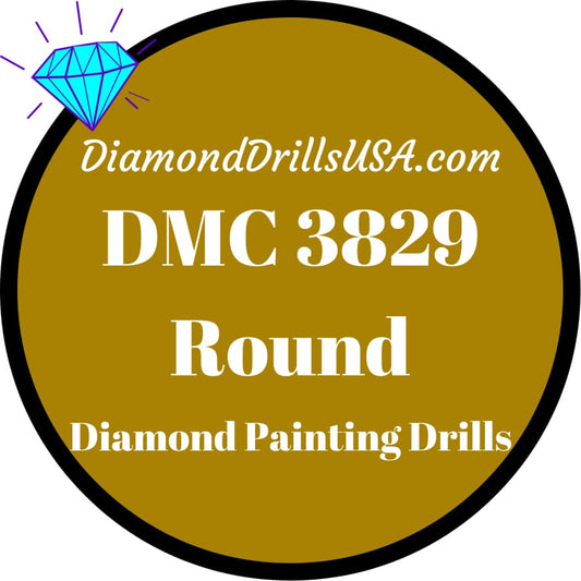 DMC 3829 ROUND 5D Diamond Painting Drills Beads DMC 3829 