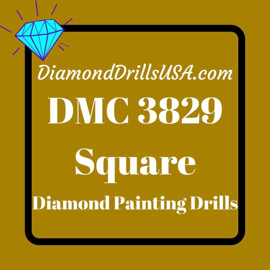 DMC 3829 SQUARE 5D Diamond Painting Drills Beads DMC 3829 