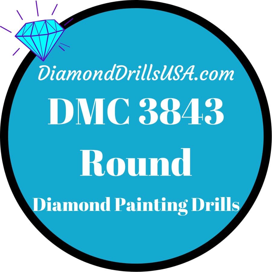 DMC 3843 ROUND 5D Diamond Painting Drills Beads DMC 3843 