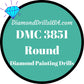 DMC 3851 ROUND 5D Diamond Painting Drills Beads DMC 3851 