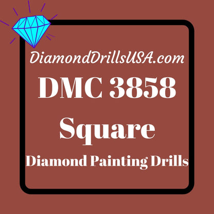 DMC 3858 SQUARE 5D Diamond Painting Drills Beads DMC 3858 