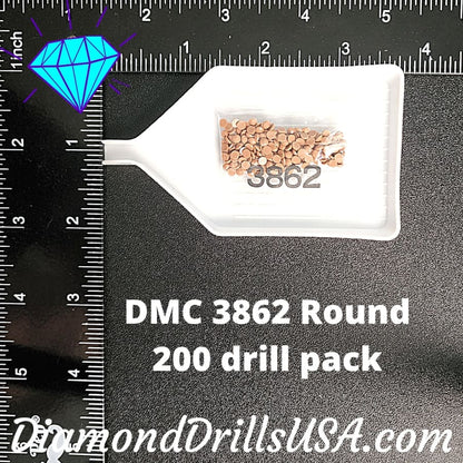 DMC 3862 ROUND 5D Diamond Painting Drills Beads DMC 3862 