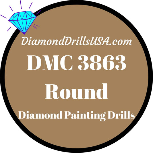 DMC 3863 ROUND 5D Diamond Painting Drills Beads DMC 3863 