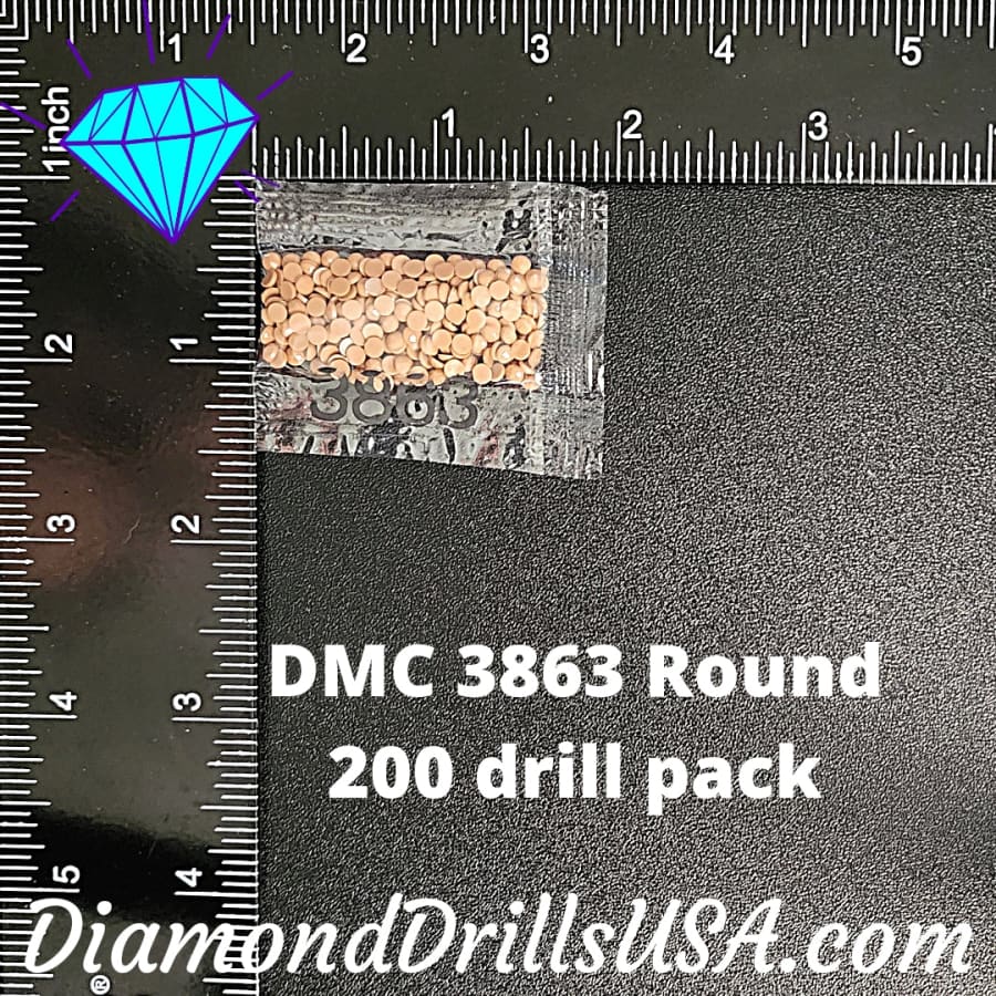 DMC 3863 ROUND 5D Diamond Painting Drills Beads DMC 3863 