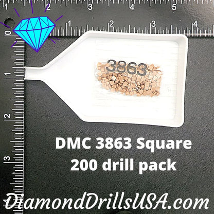 DMC 3863 SQUARE 5D Diamond Painting Drills Beads DMC 3863 
