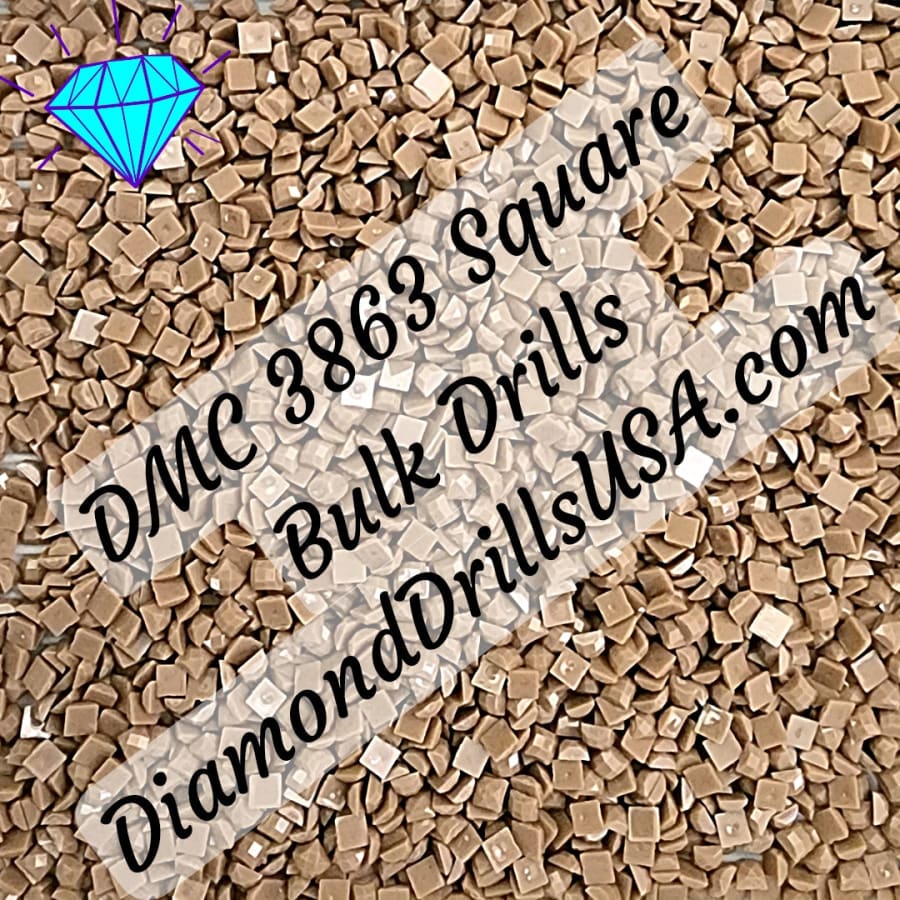 DMC 3863 SQUARE 5D Diamond Painting Drills Beads DMC 3863 