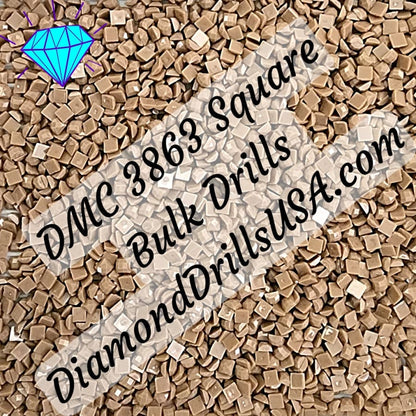 DMC 3863 SQUARE 5D Diamond Painting Drills Beads DMC 3863 