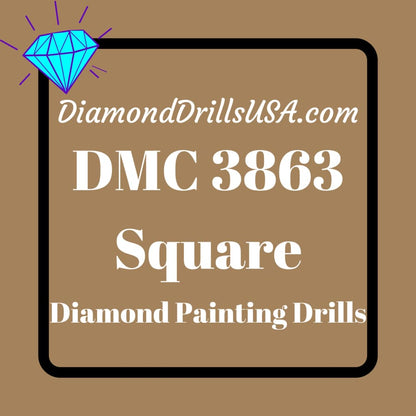 DMC 3863 SQUARE 5D Diamond Painting Drills Beads DMC 3863 