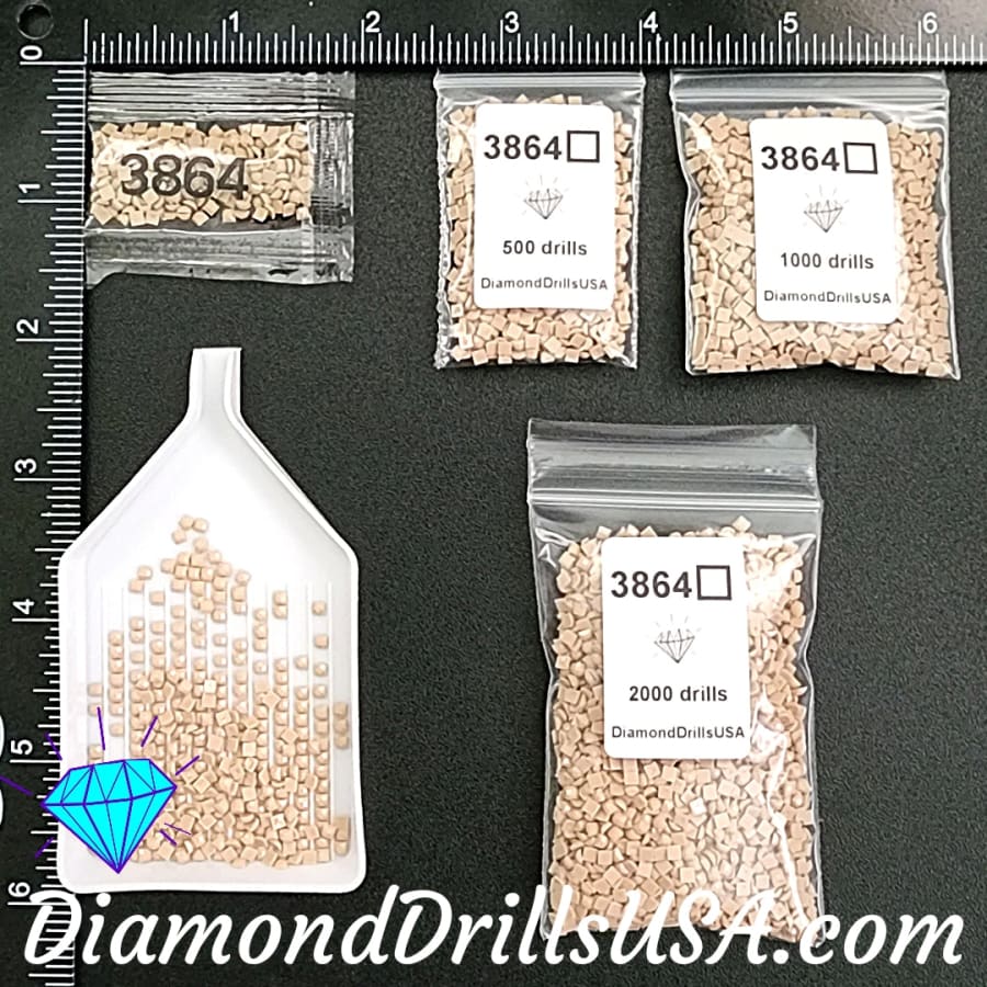 DMC 3864 SQUARE 5D Diamond Painting Drills Beads DMC 3864 