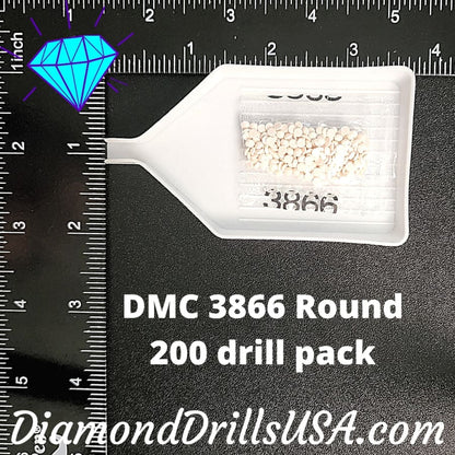 DMC 3866 ROUND 5D Diamond Painting Drills Beads DMC 3866 
