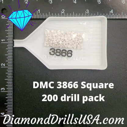 DMC 3866 SQUARE 5D Diamond Painting Drills Beads DMC 3866 