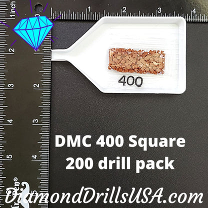 DMC 400 SQUARE Diamond Painting Drills Beads DMC 400 Dark 