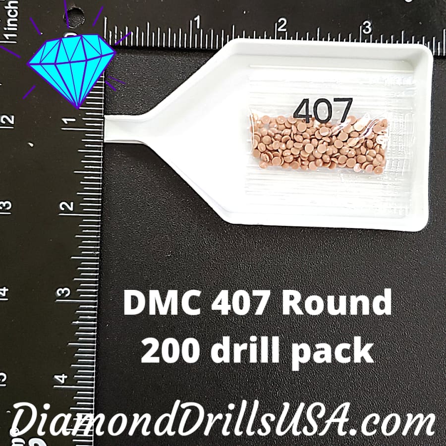 DMC 407 ROUND 5D Diamond Painting Drills Beads DMC 407 Dark 