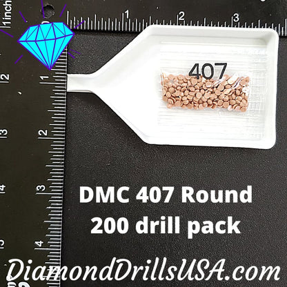 DMC 407 ROUND 5D Diamond Painting Drills Beads DMC 407 Dark 