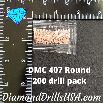 DMC 407 ROUND 5D Diamond Painting Drills Beads DMC 407 Dark 