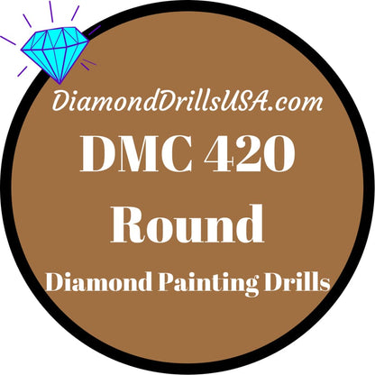 DMC 420 ROUND 5D Diamond Painting Drills Beads DMC 420 Dark 