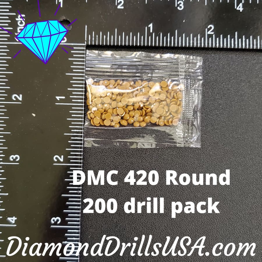 DMC 420 ROUND 5D Diamond Painting Drills Beads DMC 420 Dark 