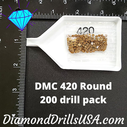 DMC 420 ROUND 5D Diamond Painting Drills Beads DMC 420 Dark 