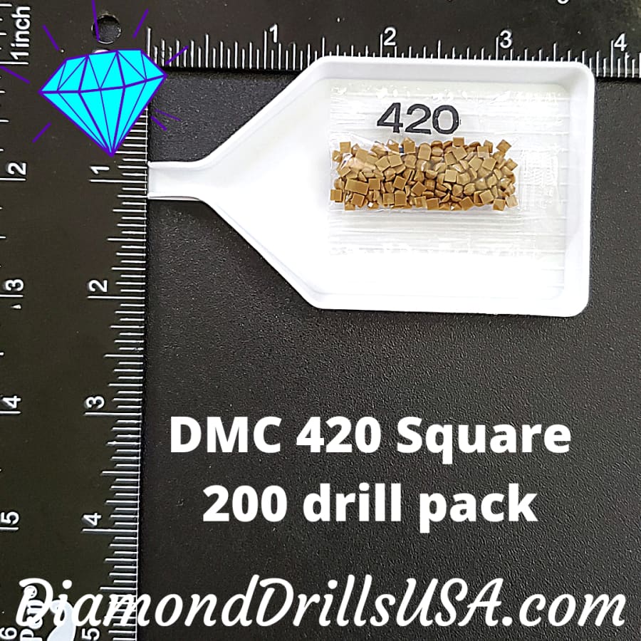 DMC 420 SQUARE 5D Diamond Painting Drills Beads DMC 420 Dark