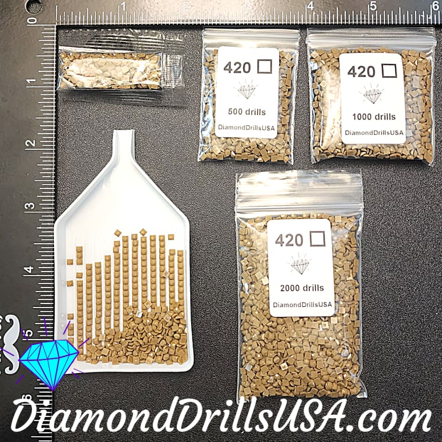 DMC 420 SQUARE 5D Diamond Painting Drills Beads DMC 420 Dark
