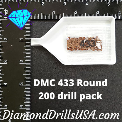 DMC 433 ROUND 5D Diamond Painting Drills Beads 433 Medium 