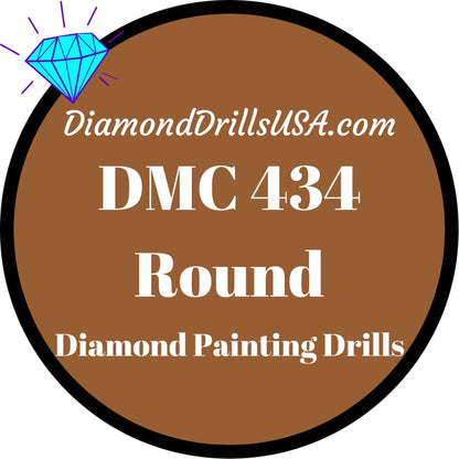DMC 434 ROUND 5D Diamond Painting Drills Beads DMC 434 Light