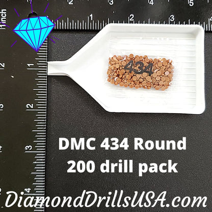 DMC 434 ROUND 5D Diamond Painting Drills Beads DMC 434 Light