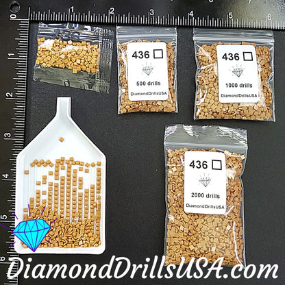DMC 436 SQUARE 5D Diamond Painting Drills Beads DMC 436 Tan 